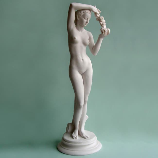 Aphrodite holding roses