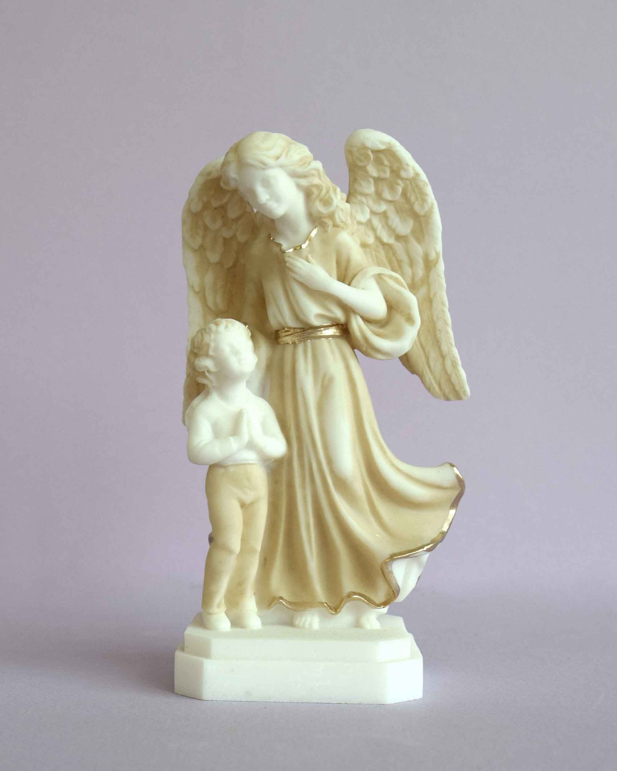 Guardian Angel with a boy praying statue