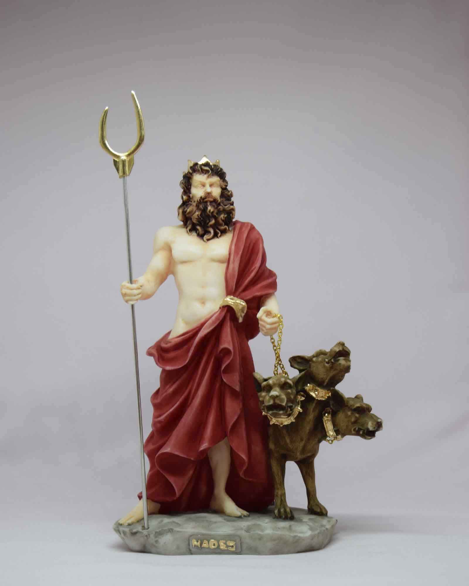 Hades statue with Cerberus