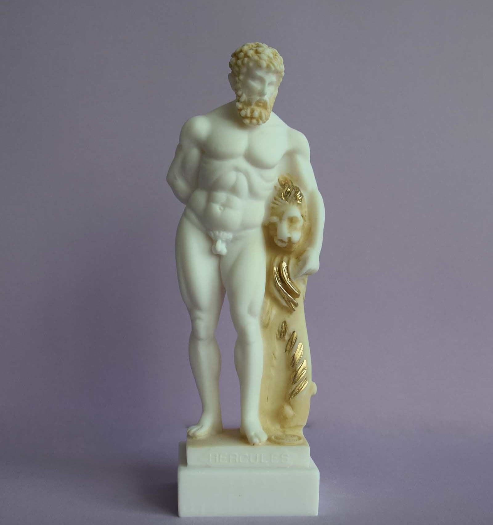 Hercules standing next to Nemea's dead Lion