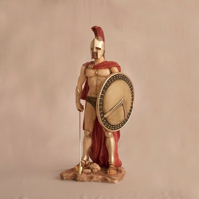 Leonidas with shield and spear pointing down