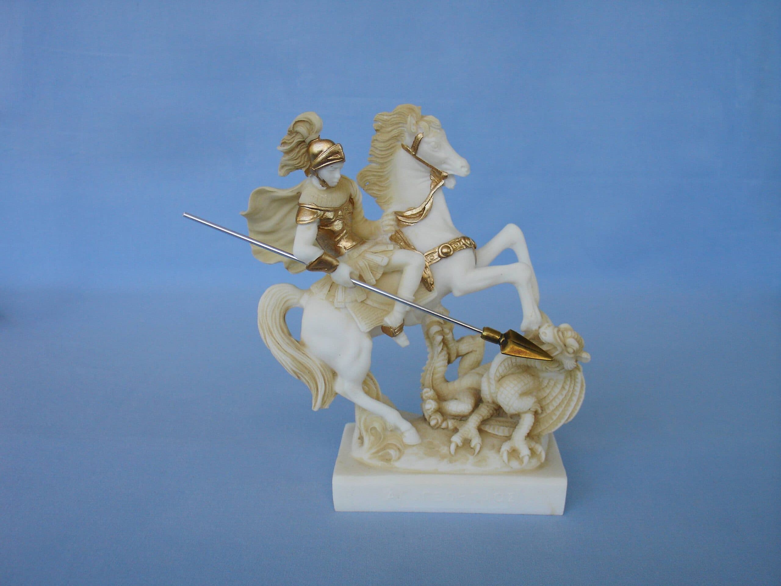 Saint George slays dragon statue