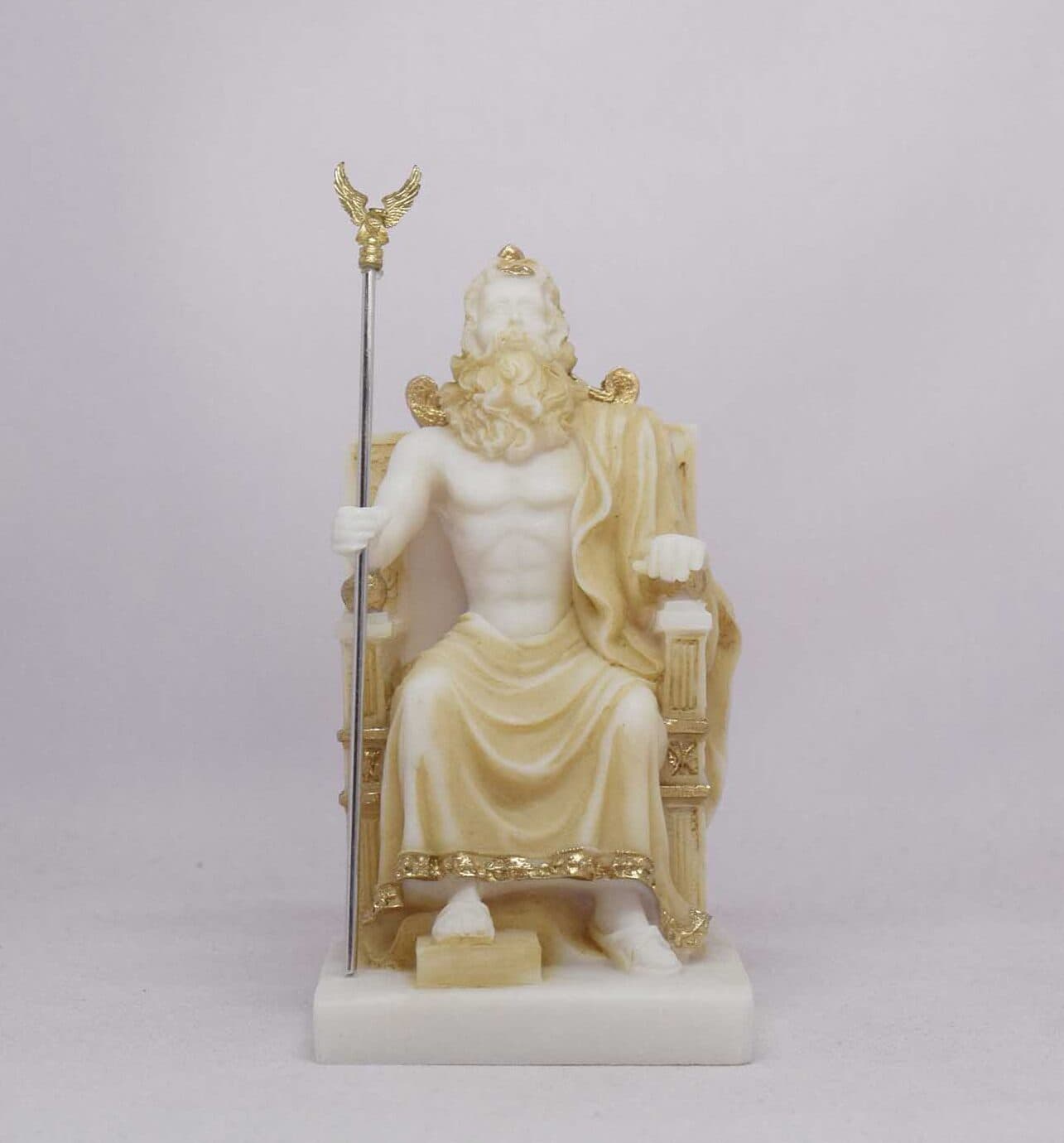 Zeus sitting on his throne